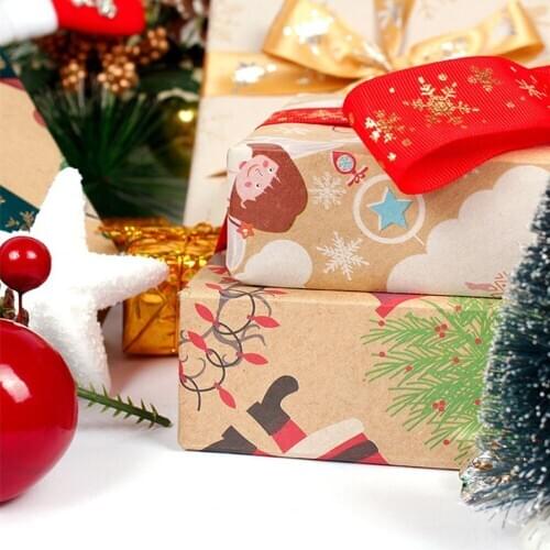 Christmas Gift 50*70cm Wrapping Paper Roll Santa Snowman Snowflake Wrapping Paper Gift Packing Box Christmas series Xmas Decor