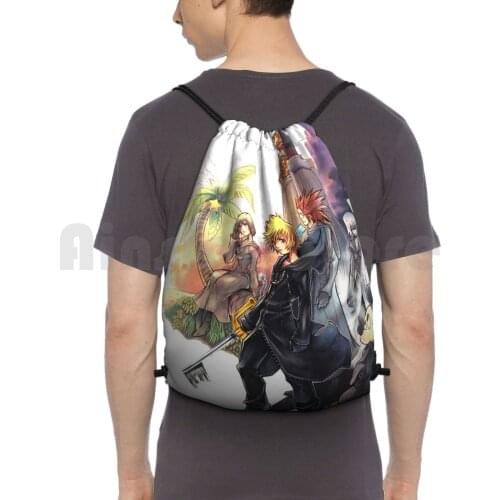 The Clock Tower Backpack Drawstring Bag Riding Climbing Gym Bag Kingdom Hearts Fantasy Magic Friends Power Memories Cute