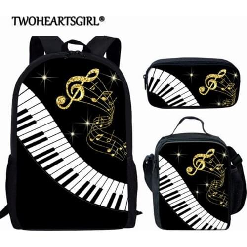 Music Notes Printing Backpack for Boys Girls Children School Book Bag Teenager Student Backbags Set Large Capacity Backpacks