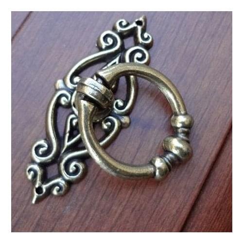 Shaky drop ring knobs antique brass drawer dresser knob pull bronze kitchen cabinet cupboard furniture handles pull knobs