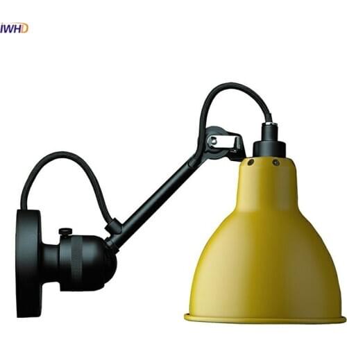 IWHD Nordic Modern Wall Lamp Beside Bedroom Study Living Room Ajustable Mechanical Arm Wall Light LED Wandlamp Luminaria Sconce