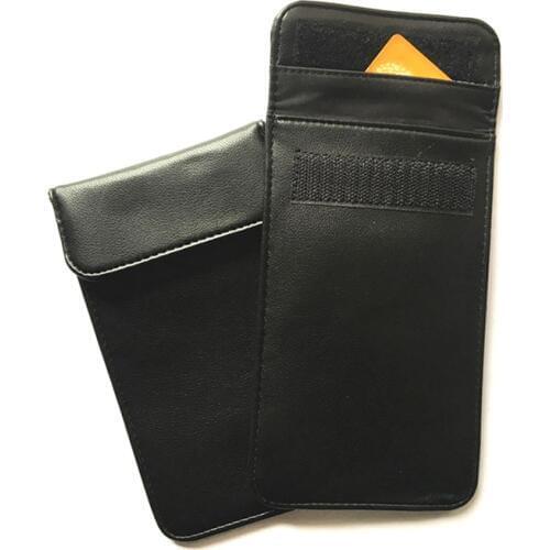 PU Faraday Keys Bags Single Pocket Radiation Protection Cell Phone Bag FOB Signal Shielding Cage Pouch For Keyless Car BAG1055