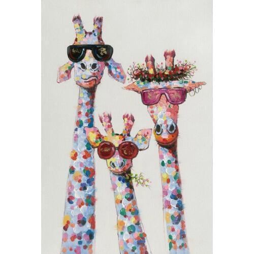 Three art giraffes The wooden puzzle 1000 pieces ersion jigsaw puzzle white card adult childrens educational toys