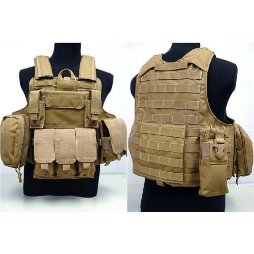High quality 1000D Molle Combat Strike Plate Carrier CIRAS Vest Coyote Brown