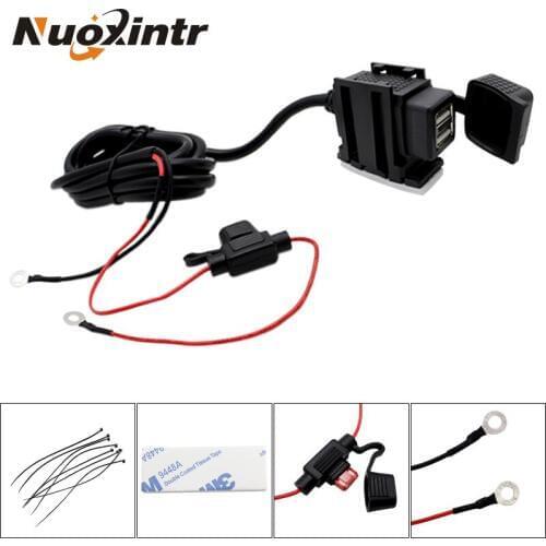 Nuoxintr USB Charger Motorcycle Motocross Dual USB Socket 12V Usb Charger Waterproof Phone Power Adapter Motorcycle Accessories