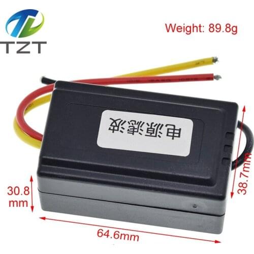 1Pc DC 12V Power Supply Pre-wired Black Plastic Audio Power Filter for Car VEA22P Filtering For Audio DIY