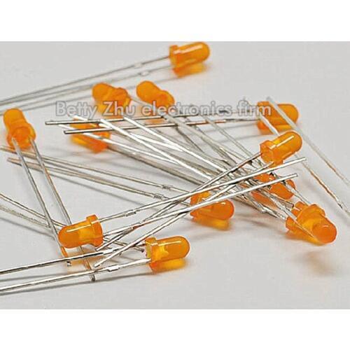 100PCS/LOT LED light-emitting diode 3MM round orange shell hair orange light