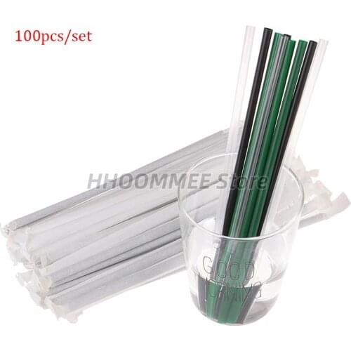 100pcs/lot 21*0.6cm Cocktail Straws Plastic Drinking Straw DIY Party Straw For Home Birthday Wedding Party Supplies