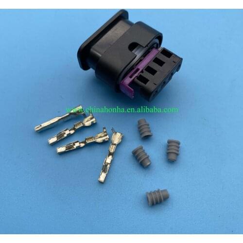 50/100 pcs 4 Pin female Fuel Injector Intake Pressure Sensor Plug Connector 4F0 973 704 1-1718645-1 With Pigtail