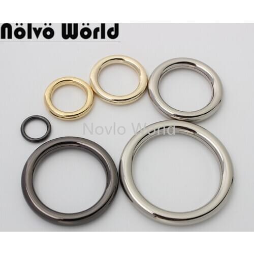 50 pieces 6 colors 6 sizes chrome color die casting O rings for woman shouldbags purse close round ring purse accessories