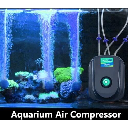 8/12w Silent Mini Aquarium Air Compressor Fish Tank Adjustable Flow Oxygen Air PumpAquariums Aquatic Accessories 220-240V