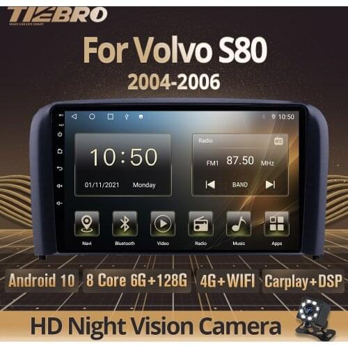 Tiebro 2DIN Android10.0 Car Radio For Volvo S80 2004-2006 Car Stereo GPS Navigation Auto Radio Bluetooth Player NO 2DIN DVD IGO
