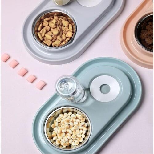 Automatic Cat Bowl Water Dispenser Water Storage Pet Dog Bowl Stainless Steel Pet Food Bowls For Cats Dogs Waterer Feeder