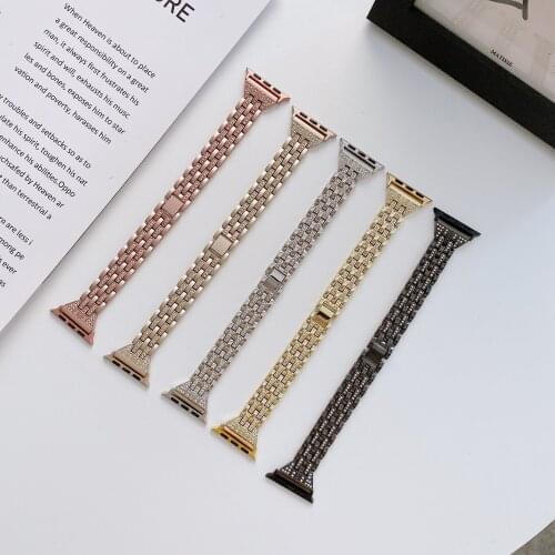 Bracelet for apple watch 6 se strap 40mm 44mm slender precious steel band For iwatch series 5 4 3 38mm 42mm female bracelet