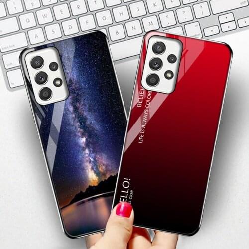 Tempered Glass Case For Samsung Galaxy A32 Case Luxury Star Space Funda Samsung A52 A72 A12 A02 A 32 52 A72 12 SamsungA32 Cover