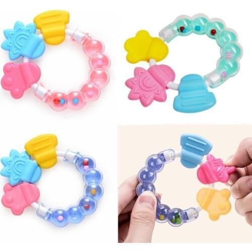 Baby Teether Toys Toddle Safe BPA Free Banana Teething Ring Silicone Chew Dental Care Toothbrush Nursing Beads Gift for Infant