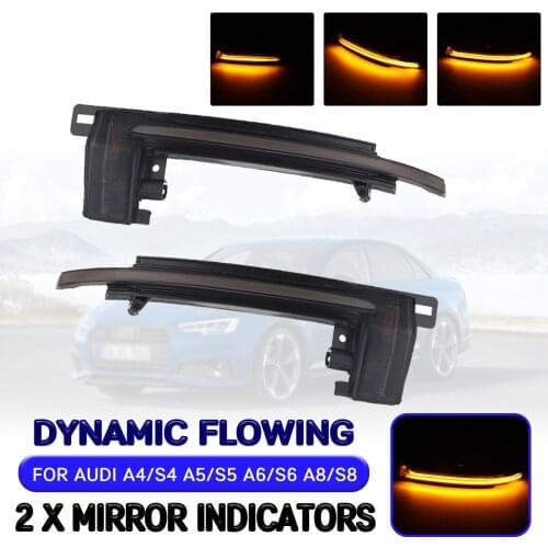 Dynamic Turn Signal Light Rearview Mirror Indicator Lamp Side Wing LED Blinker Light For Audi A4/S4 A5/S5 A6/S6 A8/S8 Q3/SQ3 A3