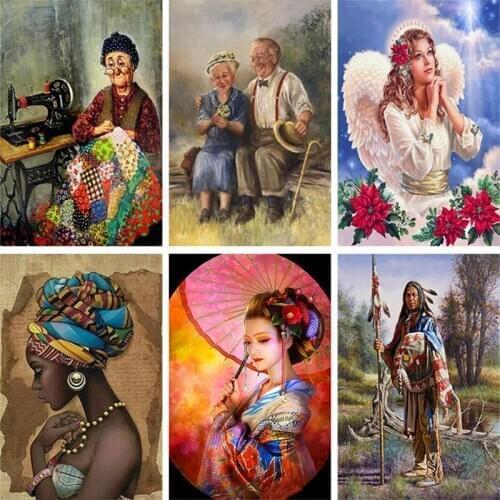 DIY 5D Diamond Painting Old Couple Mosaic Full Round Rhinestones Diamond Embroidery Handmade Crafts Cross Stitch Home Decor