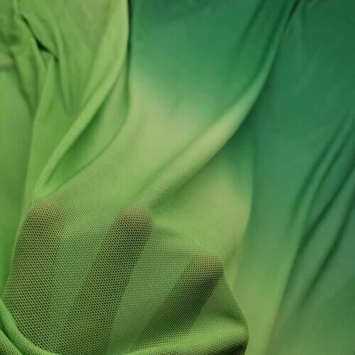 Gradient Spandex Mesh Fabric Dancing Custume Ombre Latin Dress Skirt Scarf 4 Way Stretchy Material