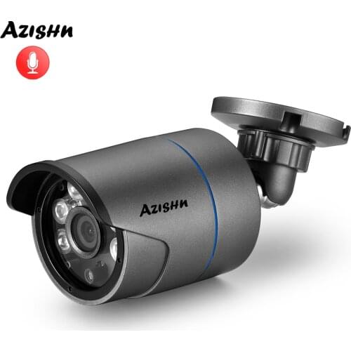 AZISHN 4MP IP Camera 2560*1440 25fps H.265+ Outdoor Waterproof IP66 Audio 6pcs Array LEDS Face Dectection 48V POE AZ63B615-4MP