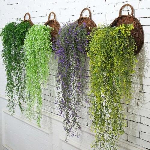 Artificial Flowers Vine Hanging Artificial Plant Garland Home Garden Festival Wedding Party Simulated Leaves Garden Decorations