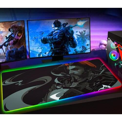 RGB Valorant Mouse Pad Gamer XXL 90x30 Gaming Mause Pad L 60X30 Anime 80x30 Mousepad Rubber No-slip with Backlit Tapis De Souris