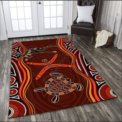 Aboriginal Naidoc Week Heal the Kangaroo and Turtle 3D print Rug Non-slip Mat Dining Room Living Room Soft Bedroom Carpet