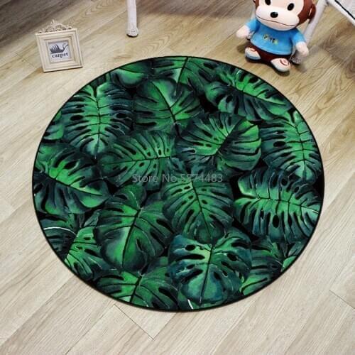 Nordic Style Round Living Room Carpets Home Decoration Merry Christmas Gold Deer Pattern Sofa Mat Flannel Soft Bedsider Area Rug