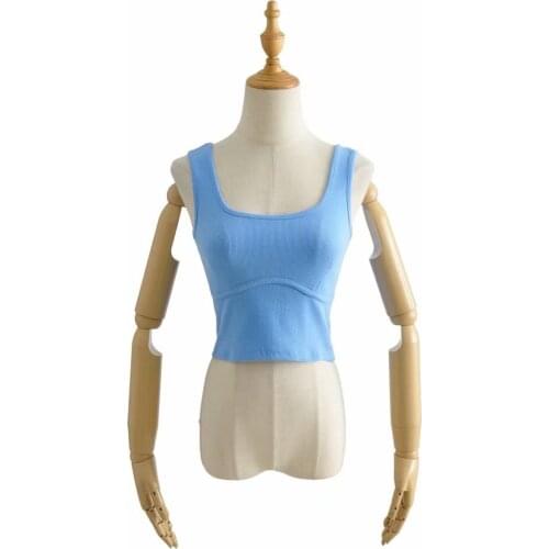 Fashion Bust Stitch Crop Sleeveless Slim Fit Vintage Retro Tank Top