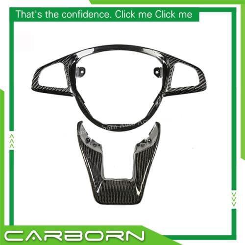 For Mercedes For Benz W205 C63 W176 A45 W213 E63 W117 C117 CLA45 CLS63 GLA45 AMG 2015-On Carbon Fiber Steering Wheel Trim Cover