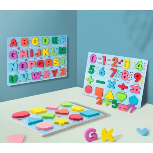 Letter Alphabet Number Shape Cognition Puzzle Preschool Educational Baby Toys Give Children Best Enlightenment Toy Gift