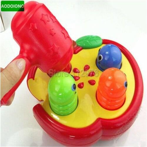 Educational Toys Knock on Fruit Insect Toys Funny Christmas/Birthday Gifts for Children No Batteries Are Required Learning Toy