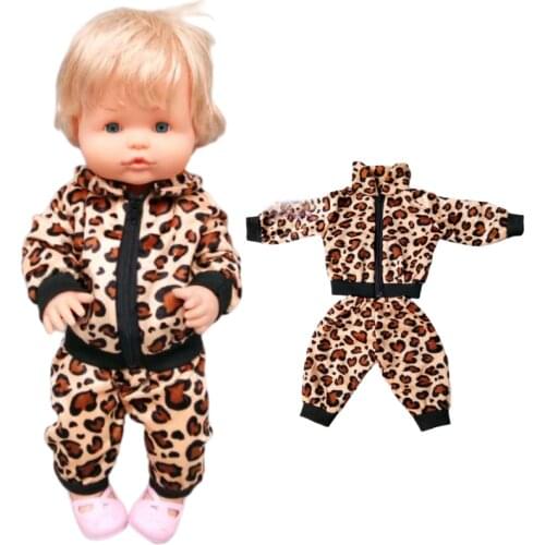40cm doll clothes pants leopard print for 38cm Doll Nenuco Ropa y su Hermanita jacket set