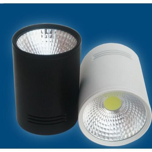 Wholesale price COB 10W Warm Cold White Dimmable Down Lamp Surface Mounted high Quality Downlight AC85-265V White/Black shell