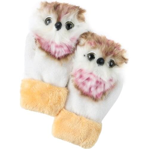 9 Colors Female Fashion Winter Knitted Gloves Women Cartoon Animal Knitted Cute Gloves Mittens for Autumn Winter