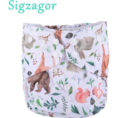 [Sigzagor]2 to 7 years old Big Cloth Diaper Nappy Pocket One Size Reusable Washable Microfleece Inner Baby Kids Toddler Junior