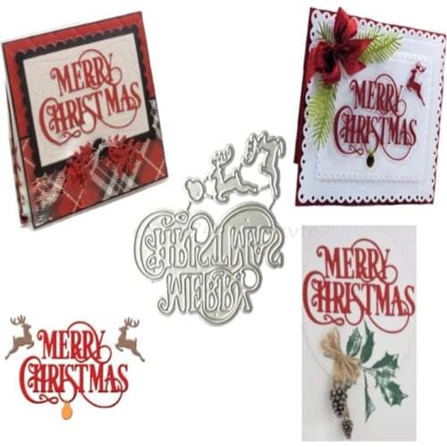 Christmas Elk Metal Cutting Dies Stencil DIY Scrapbooking Album Paper Card Template Mold Embossing Craft Decoration