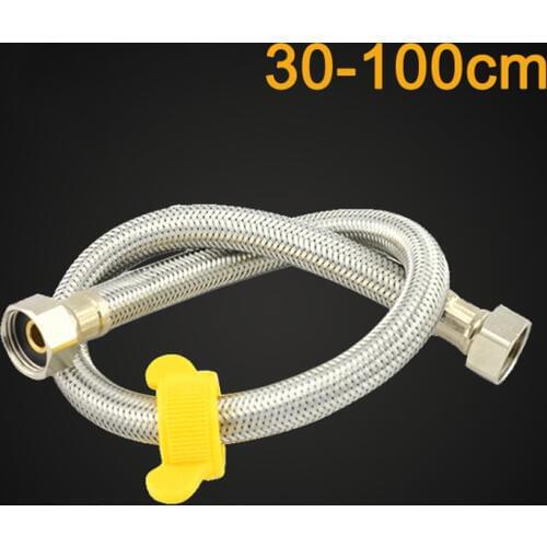304 Stainless Steel Shower Hose Soft Shower Pipe Explosion-proof Flexible Bathroom Plumbing Hoses 30/40/50/60/80/100CM
