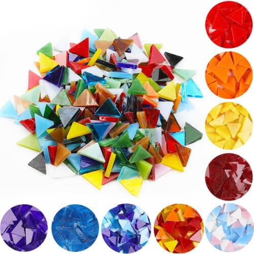 100G Assorted Colors Clear Glass Pieces Mosaic Making Tiles Tessera for Puzzle Arts DIY Craft Accessories