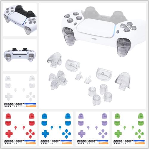 EXtremeRate Replacement D-pad R1 L1 R2 L2 Triggers Share Options Full Set Face Buttons Repair Kits with Tool for PS5 Controller