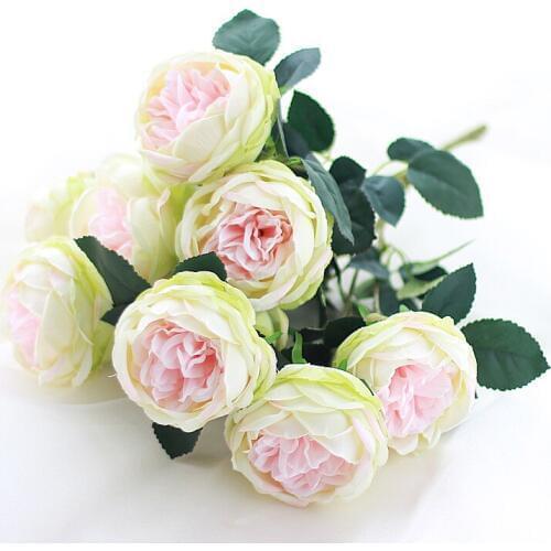 Brides hand holding flower color special high quality silk flower European artificial flower pink rose wedding party decoration