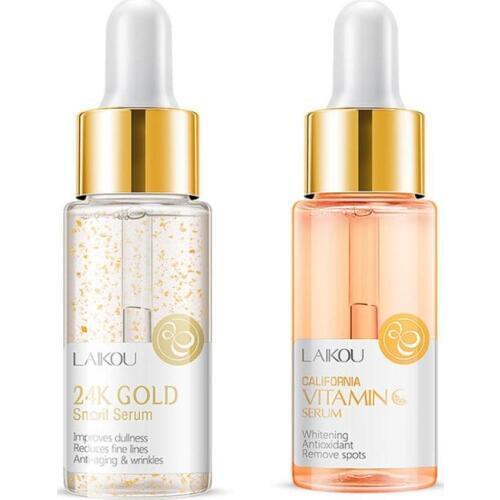 LAIKOU Vitamin C Face Serum Japan Hyaluronic Acid 24K Gold Whitening Skin Care Face Serum