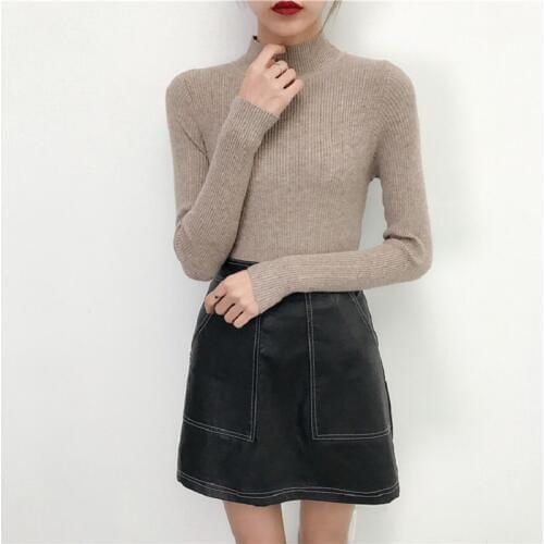 Knitted Sweater Autumn Turtleneck Female Simple Leisure Ladies Top Fashion Pullove Women Sweaters Cashmere casaco feminino
