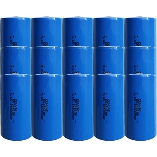 15PCS 34615 ER34615M type D intelligent water meter instrument electric flow meter 3.6V PLC lithium battery ER34615 14500mAh