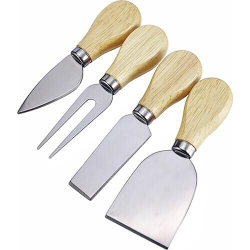 4pcs/set wood Handle sets Bard Set Oak bamboo Cheese Cutter Knife slicer Kit Kitchen cheese cutter Useful Cooking Tools