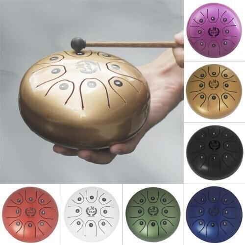 5.5 Inch Steel Tongue Drum Hand Pan Drum Percussion Musical Instrument High Quality Tongue Drum with Drumsticks Carrying Bag