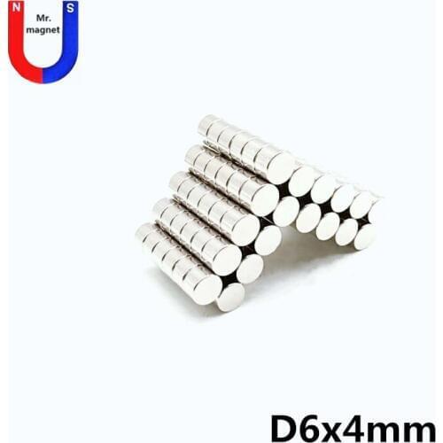 50pcs 6*4 Super Powerful Magnetic Small Round Neodimyum Cylinder Magnets 6mm x 4mm Tiny Strong Neodymium Magnet 6x4 Iman NdFeb