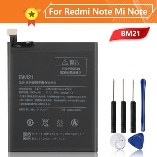 Xiao Mi Xiaomi BM21 Battery For Xiao mi Redmi Note Mi Note 5.7" Redrice Note 4050mAh BM21 Original Replacement Battery +Tool