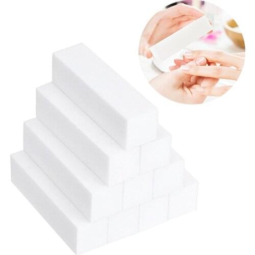 White Nail File Block Nail Polisher Sanding Nail Buffer Polishing Blocks White Nail Buffers Manicure Tools Nail Art Accessories