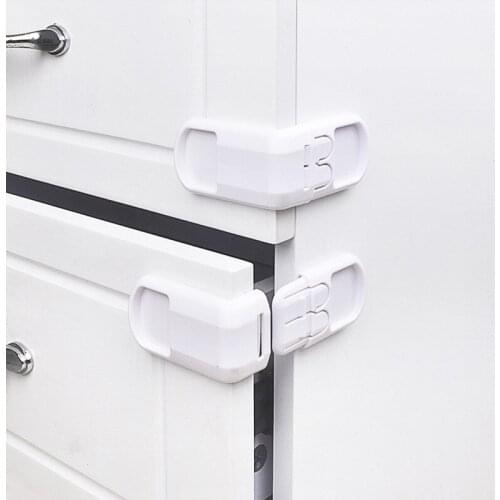 5Pcs Child Safety Drawer Lock Drawer Corner Lock for Baby Safety Open Drawer Cabinets Anti Pinch Hand Protection Safety Lock